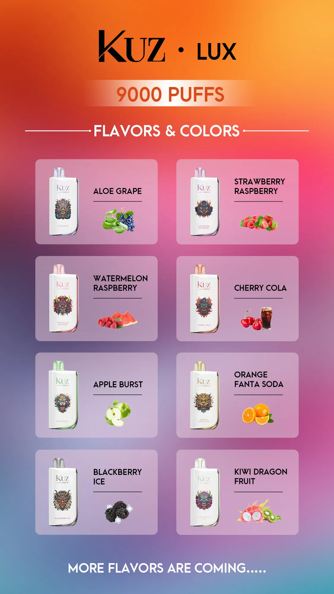 The Ultimate KUZ Vape LUX 9000: Flavours and Features